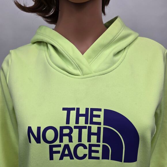 THE NORTH FACE Half Dome Hoodie Sweatshirt Spell Out Women M Neon Yellow/Green - Picture 3 of 12